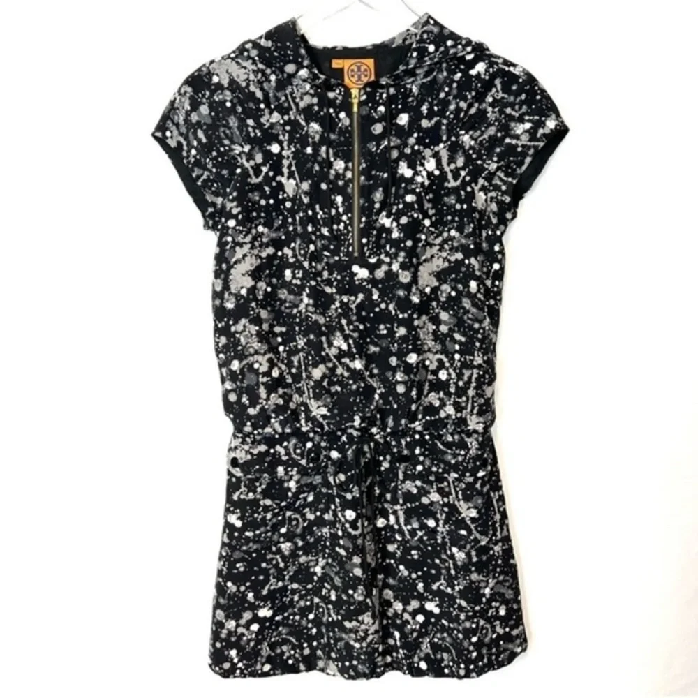 Tory Burch Black White Pullover Hooded Active Dress Women’s 2 Lounge